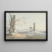 Resten van de tempel van Jupiter Olympisch met uitzicht op Ortygie Syracuse - Henry Tresham — ingelijst kunstwerk aan de muur
