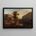 Landschapschilderij met herfstlandschap aan de rivier - Henry W Kemper — ingelijst kunstwerk aan de muur