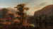 Landschapschilderij met herfstlandschap aan de rivier - Henry W Kemper — weergave van het kunstwerk