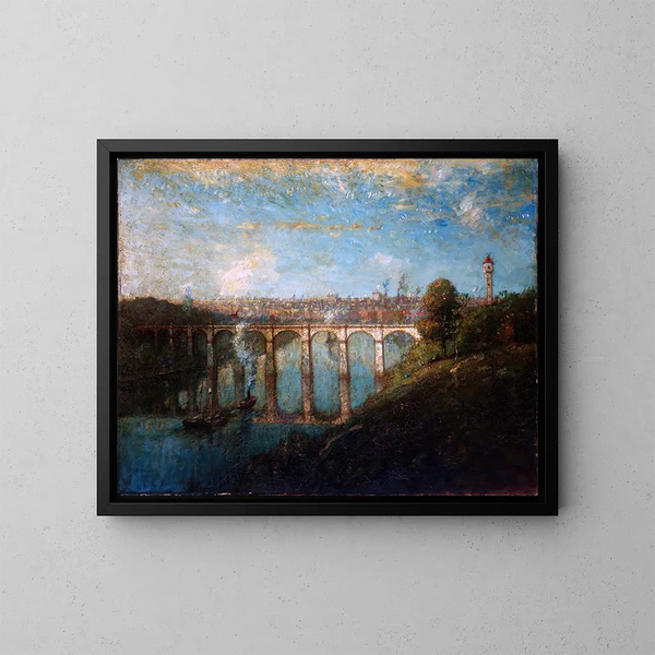 Pont élevé, New York - Henry Ward Ranger — framed artwork on a wall