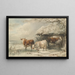 Vaches en hiver - Henry Willis — ingelijst kunstwerk aan de muur