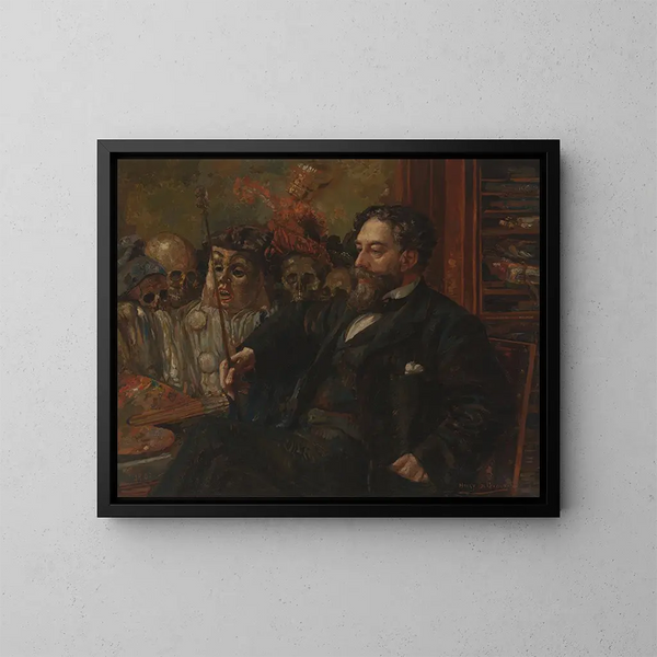 Portrait of James Ensor - Henry de Groux — framed artwork on a wall