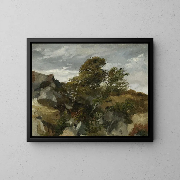 Landscape of Bortniki on the Dniester River - Henryk Rodakowski — framed artwork on a wall