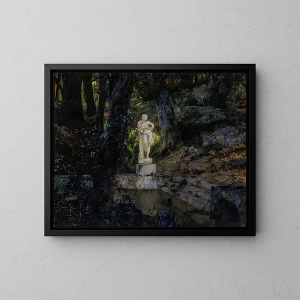 Het bassin des faunes - Henryk Siemiradzki — ingelijst kunstwerk aan de muur