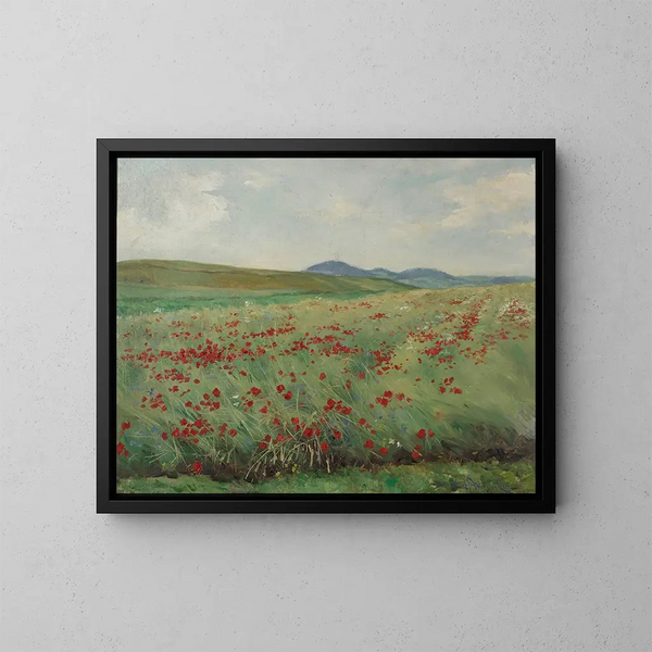 Field of Poppies - Henryk Weyssenhoff — framed artwork on a wall