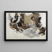Couple at the Fireplace - Herbert Morton Stoops — framed artwork on a wall