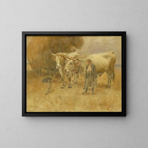 Sketch for The Harvesters - Herman Hartwich — framed artwork on a wall