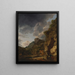 Landschap met berg, rivier en kar - Herman Nauwincx — ingelijst kunstwerk aan de muur