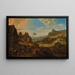 Landschap aan de Rijn met een dorpsfeest - Herman Saftleven — ingelijst kunstwerk aan de muur
