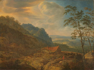 Herman Saftleven - Berglandschap met boerderij.webp