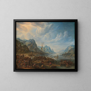 Herman Saftleven - Riviergezicht met aanlegplaats.webp