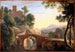 Italiaanse landschapsschilderij met brug - Herman van Swanevelt — weergave van het kunstwerk