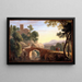 Italiaanse landschapsschilderij met brug - Herman van Swanevelt — ingelijst kunstwerk aan de muur
