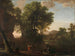 Landschapskunstdruk met de doop van de eunuch - Herman van Swanevelt — weergave van het kunstwerk