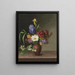 Griekse stijl schilderij met iris, lilas en kamperfoelie - Hermania Neergaard — ingelijst kunstwerk aan de muur