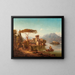 Landschap uit Noord-Italië, waarschijnlijk het Comomeer - Hermann August Krüger — ingelijst kunstwerk aan de muur