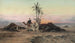 Bedouin encampment at twilight - Hermann David Salomon Corrodi — artwork view