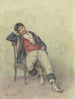Italiaanse zittende schilderij - Hermann Kruse — weergave van het kunstwerk