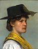 Landelijke vrouw in traditionele klederdracht - Hermann Lindenschmit — weergave van het kunstwerk