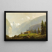 Landschap met chalet in de bergen - Hermann Ottomar Herzog — ingelijst kunstwerk aan de muur