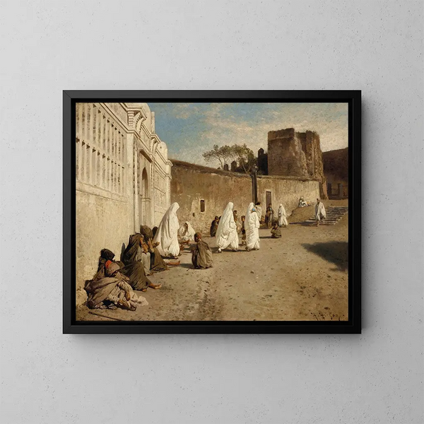 Entrance to the Alhambra, Spain - Hermann Ottomar Herzog — framed artwork on a wall