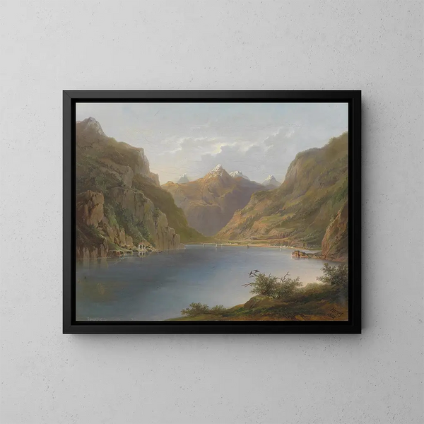 Lac des Quatre-Cantons - Hermann Ottomar Herzog — framed artwork on a wall