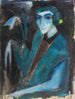 Portret van een dame met lelie - Hermann Stenner — weergave van het kunstwerk
