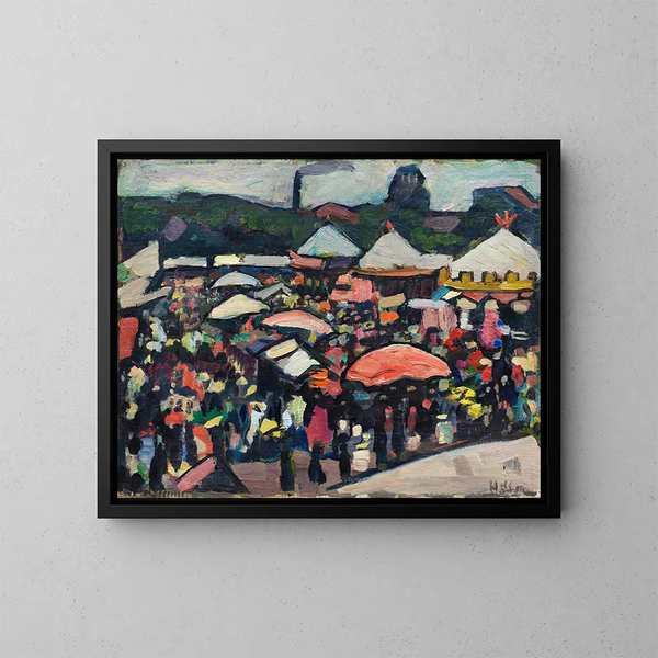 Foire au Kesselbrink à Bielefeld - Hermann Stenner — ingelijst kunstwerk aan de muur