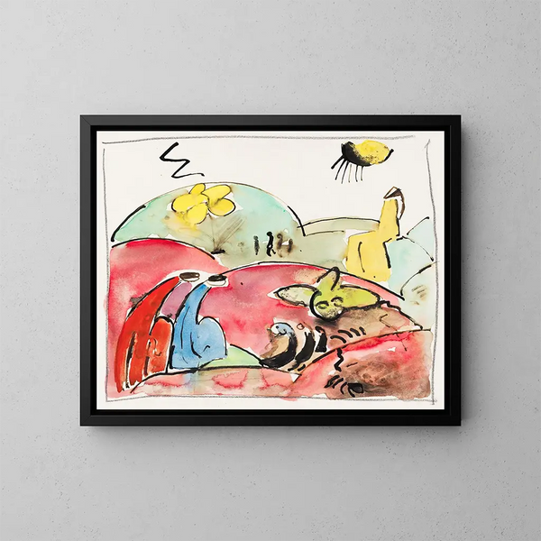 Aankondiging aan de herders - Hermann Stenner — ingelijst kunstwerk aan de muur
