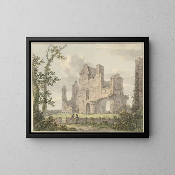 Rune Painting of Rijnsburg Abbey - Hermanus Numan — framed artwork on a wall