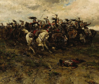 Hermanus Willem Koekkoek - A Cavalry Charge.webp