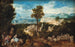 Landschapsschilderij met de vlucht naar Egypte - Herri met de Bles — weergave van het kunstwerk