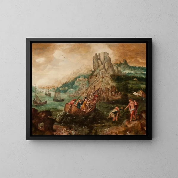 La dernière apparition du Christ à ses disciples - Herri met de Bles — framed artwork on a wall