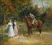 Een charmante ontmoeting - Heywood Hardy — weergave van het kunstwerk