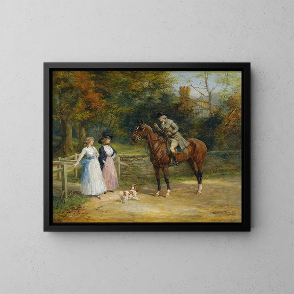 A Charming Encounter - Heywood Hardy — framed artwork on a wall