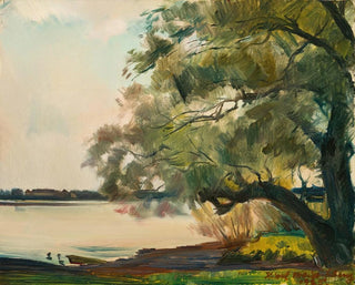Oud wilg op het Frauenchiemsee - Hiasl Maier-Erding — weergave van het kunstwerk