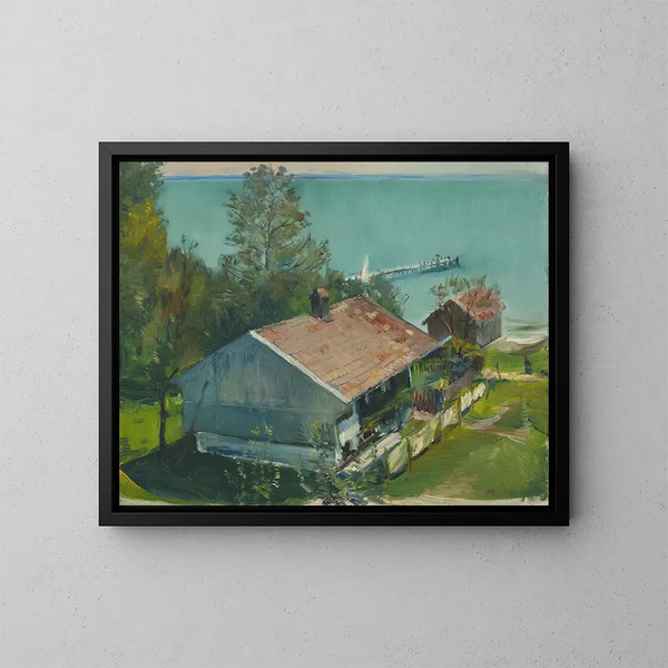 At the water's edge in Gstadt - Hiasl Maier-Erding — framed artwork on a wall