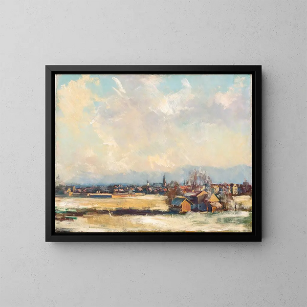 Rosenheim winter painting - Hiasl Maier-Erding — framed artwork on a wall