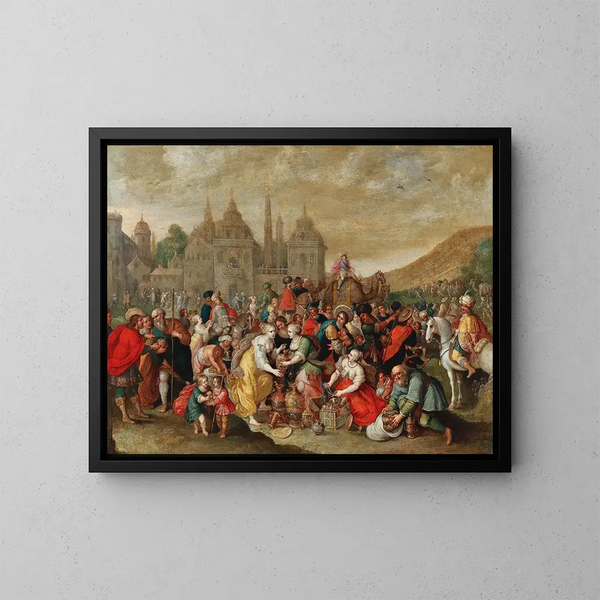 De uittog uit Egypte van Hieronymus Francken III — ingelijst kunstwerk aan de muur