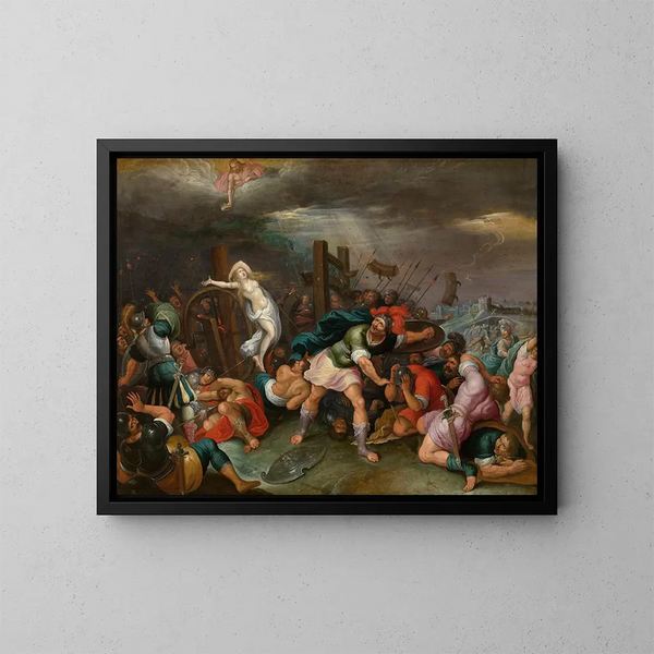 The Martyrdom of Saint Catherine of Alexandria - Hieronymus Francken II — framed artwork on a wall