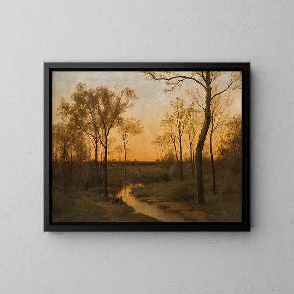 Sunset Painting - Hippolyte Camille Delpy — framed artwork on a wall