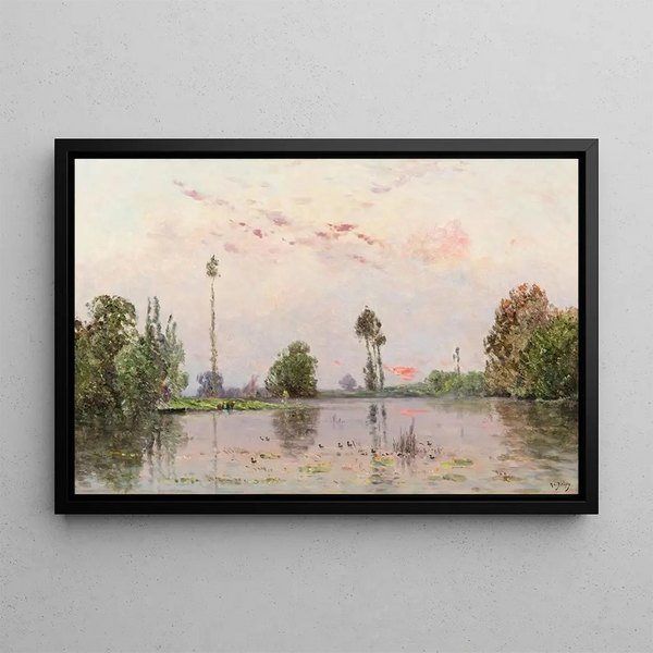 Hippolyte Camille Delpy - The Pond At Dusk.webp