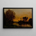 Een zonsondergang aan de oever - Hippolyte Camille Delpy — ingelijst kunstwerk aan de muur
