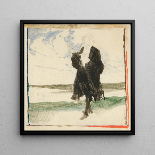 Homme vêtu dans un paysage - Edwin Austin Abbey