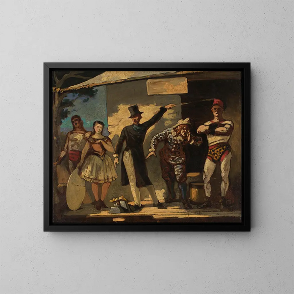 Les Saltimbanques - Honoré Daumier — framed artwork on a wall