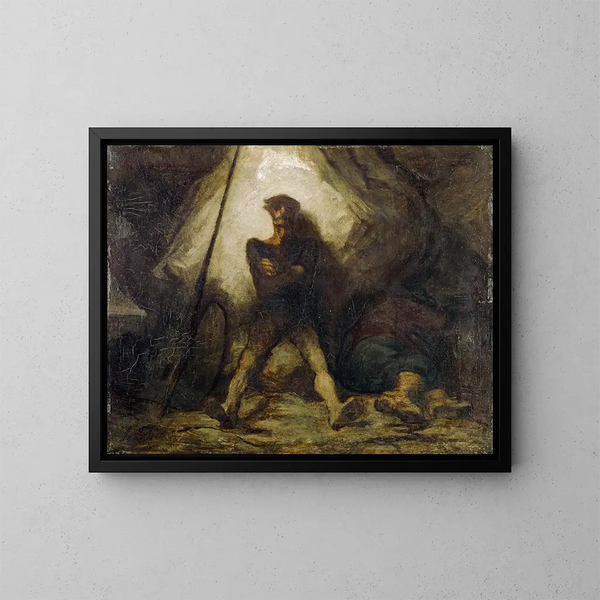 De avond voor Don Quichotte - Honoré Daumier — ingelijst kunstwerk aan de muur