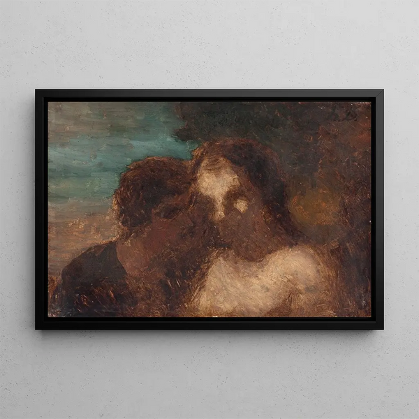 La Confidence of De Kus van Judas - Honoré Daumier — ingelijst kunstwerk aan de muur