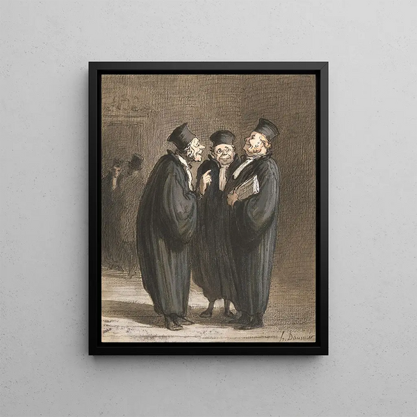 The Three Judges - Honoré Daumier — framed artwork on a wall