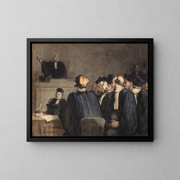 Court scene - Honoré Daumier — framed artwork on a wall