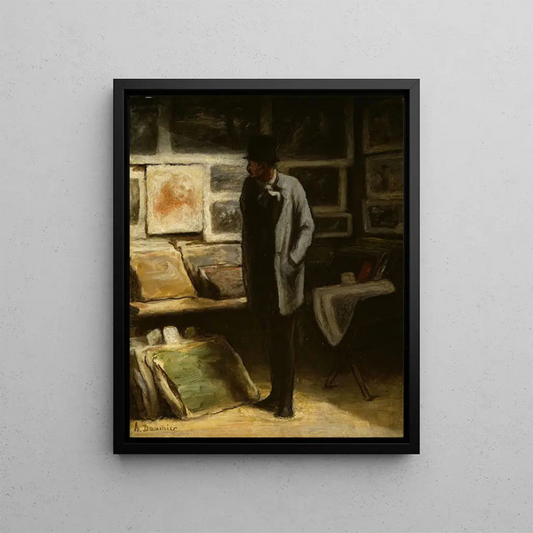 De verzamelaar van prenten - Honoré Daumier — ingelijst kunstwerk aan de muur